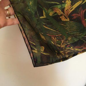 Kimono - Floral with black background NWOT